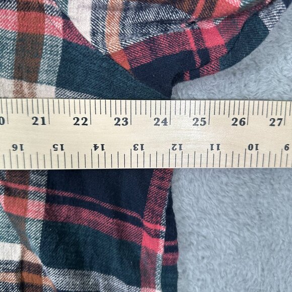 Maurices Plaid Tunic Boyfriend Button Down Long Sleeve Flannel Shirt - Picture 9 of 12